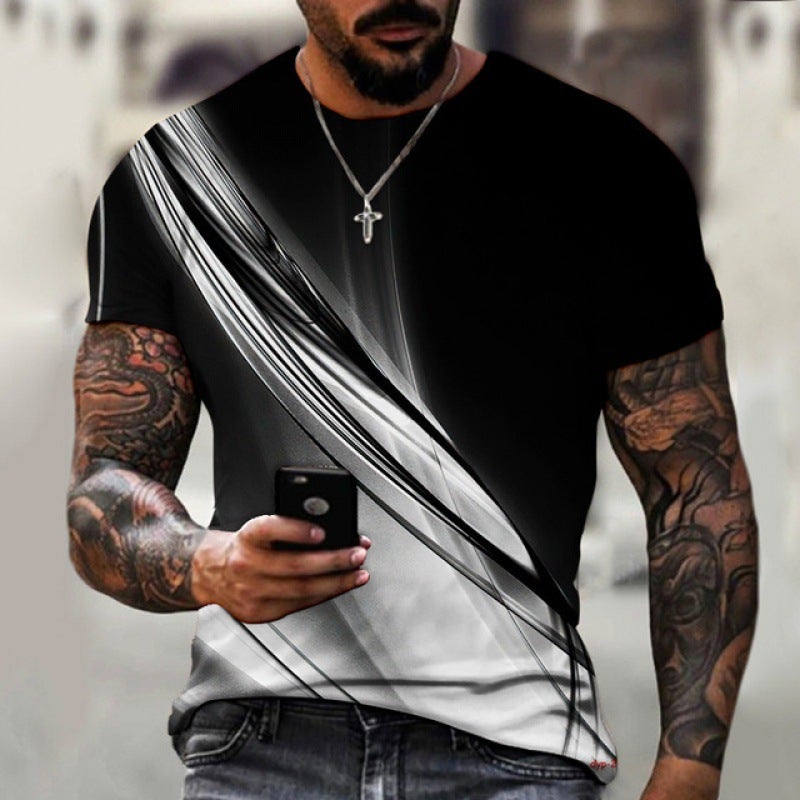 Men'S 3D Digital Printing Daily Round Neck Short Sleeve Street T-Shirt Mixed Batch - Image 1