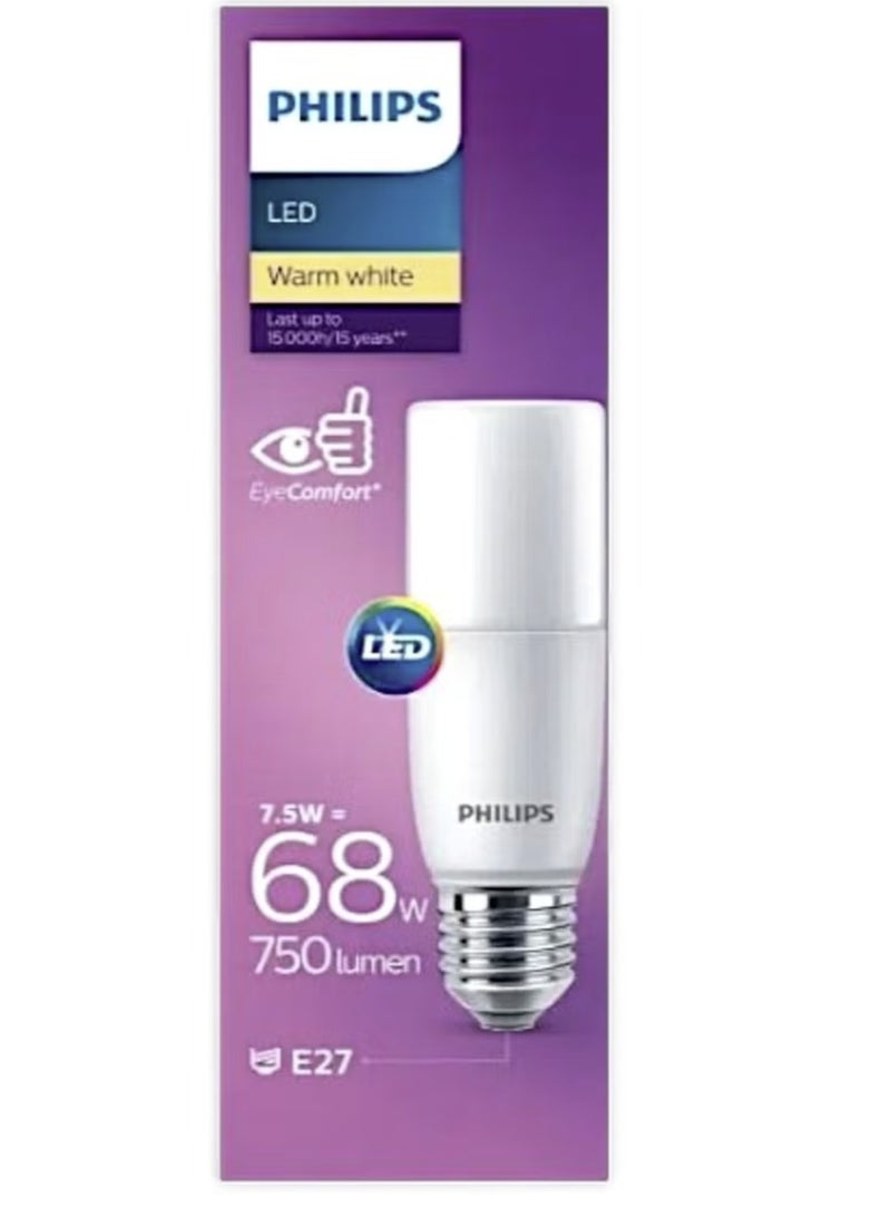 Philips LED Stick, warm white, E27 Eye Comfort, 7.5w, 750Lumen, Last Up To 15000H - Image 1