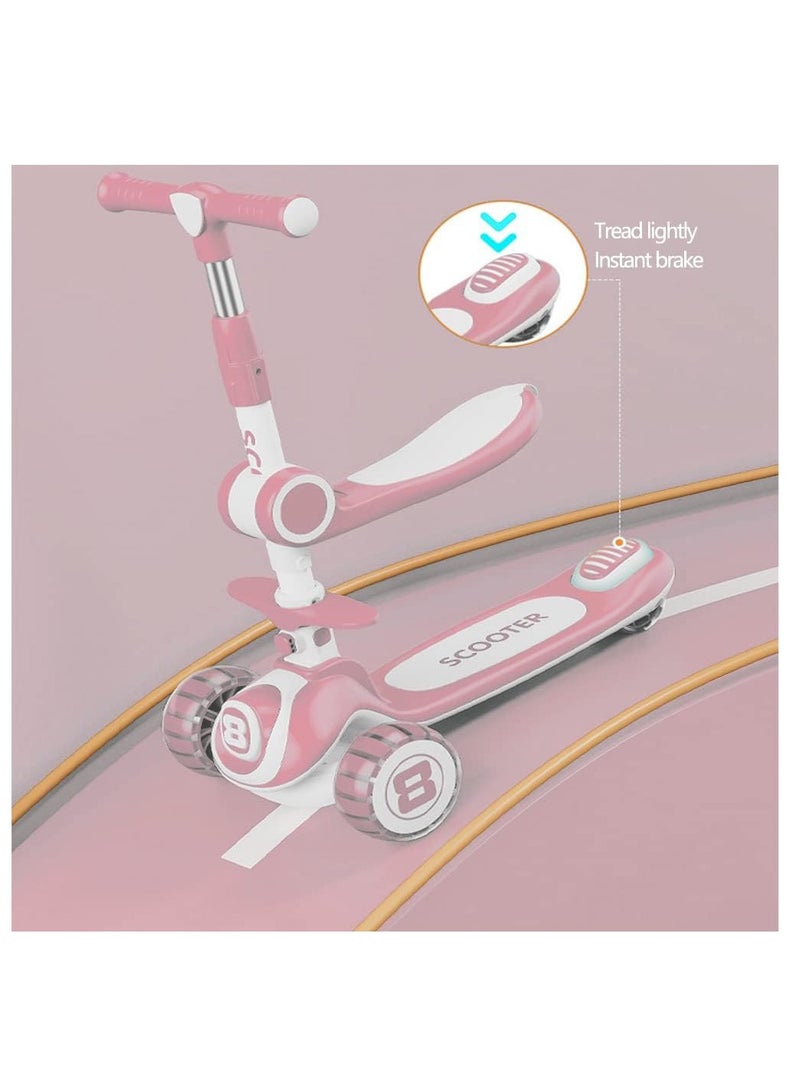 3-in-1 Kick Scooters for Kids, 4 Adjustable Height Removable Seat,PU LED Wheels, 3 Wheel Scooter for Kids for Girls  Boys Outdoor Learn, Advanced Scooter Features Everything You Love  - Image 5