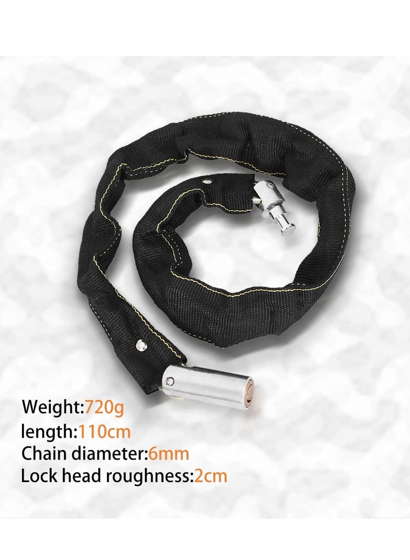 SYOSI Bike Chain Lock, Heavy Duty Anti Theft Bicycle Chain Lock, Bike Security Chain, Weatherproof Bicycle Lock Padlock for Bike, Bicycle, Scooter, Motorcycle, Door, Gate, Fence(3.6 Feet) - Image 5