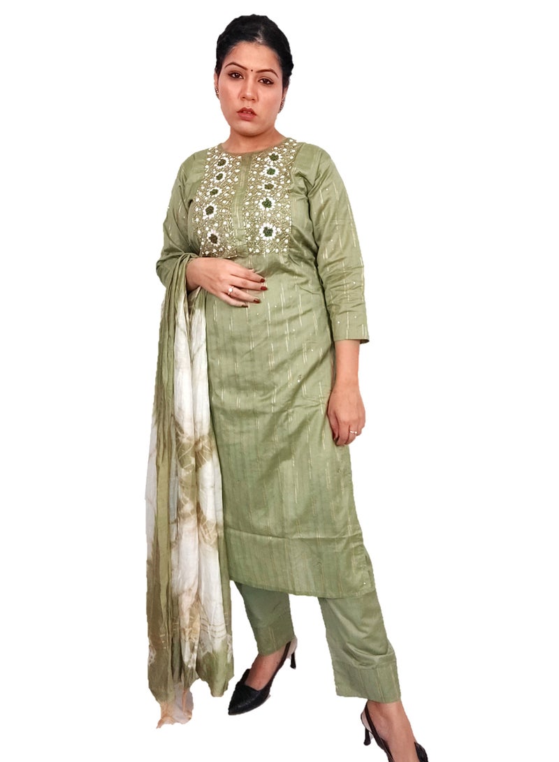 PRIYA’S PANACHE PRIYA’S PANACHE Women Kurti with Dupatta and Palazzo Set | Ladies Top Kurta Kameez Salwar Suit Bottom Pant | Ethnic Indian Pakistani Party Dress | Traditional Festival Ready to Wear  - Image 5
