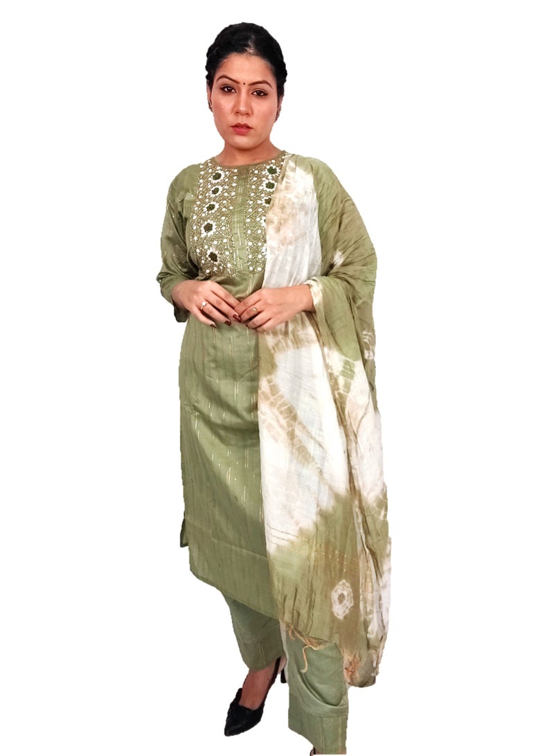 PRIYA’S PANACHE PRIYA’S PANACHE Women Kurti with Dupatta and Palazzo Set | Ladies Top Kurta Kameez Salwar Suit Bottom Pant | Ethnic Indian Pakistani Party Dress | Traditional Festival Ready to Wear  - Image 2