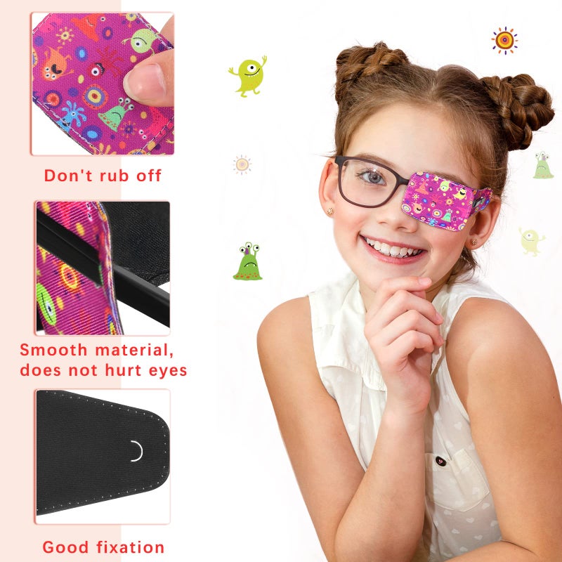 Treela 8 Pcs Eye Patches for Kids, Eyepatch for Glasses to Cover Either Eye Cartoon Eye Patching Fabric Patch for Kids Boys Girls(Cute Style)  - Image 5