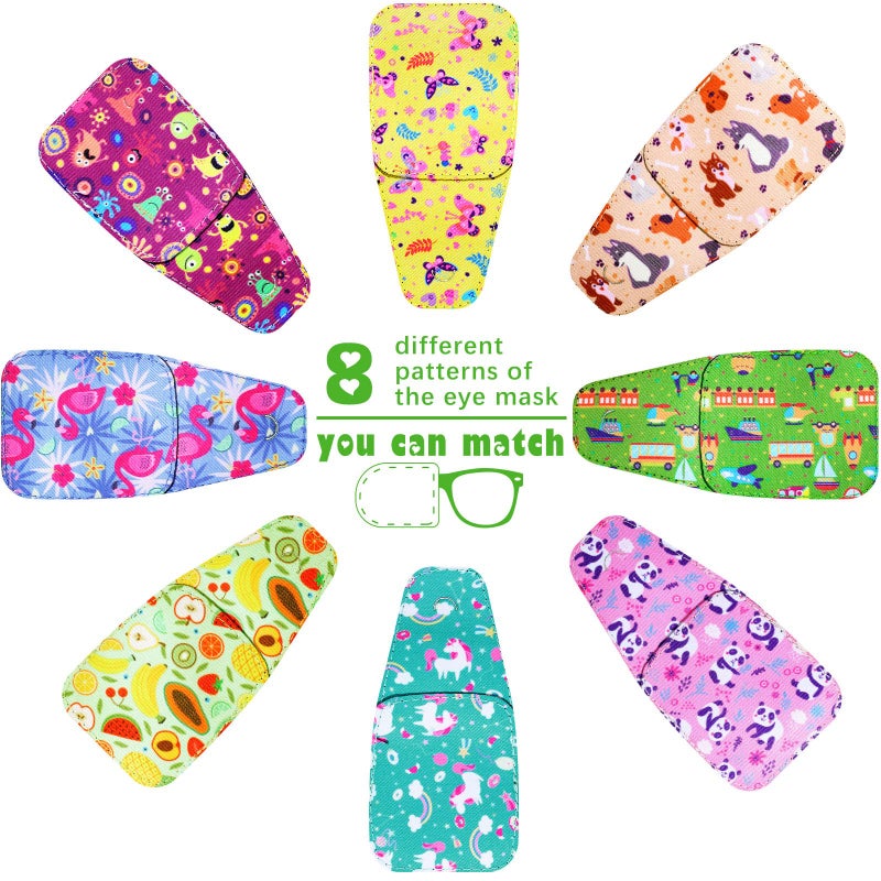 Treela 8 Pcs Eye Patches for Kids, Eyepatch for Glasses to Cover Either Eye Cartoon Eye Patching Fabric Patch for Kids Boys Girls(Cute Style)  - Image 3
