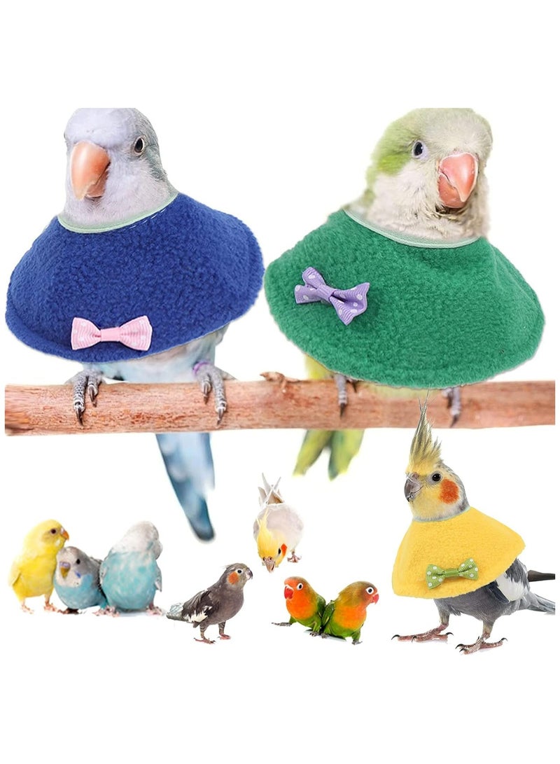 أطواق الطيور إليزابيث، قطعتان من وشاح الببغاء النمر ووشاح الكوكاتيل وغطاء واقي من العض والقرص، إكسسوارات العناية بالطيور الأليفة (أصفر، أخضر) - Image 4