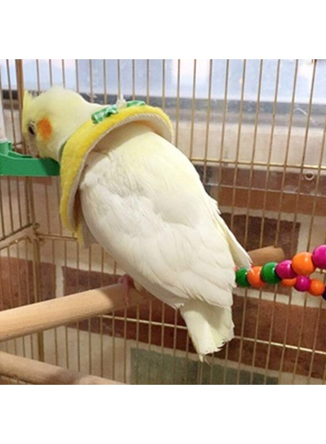 أطواق الطيور إليزابيث، قطعتان من وشاح الببغاء النمر ووشاح الكوكاتيل وغطاء واقي من العض والقرص، إكسسوارات العناية بالطيور الأليفة (أصفر، أخضر) - Image 5