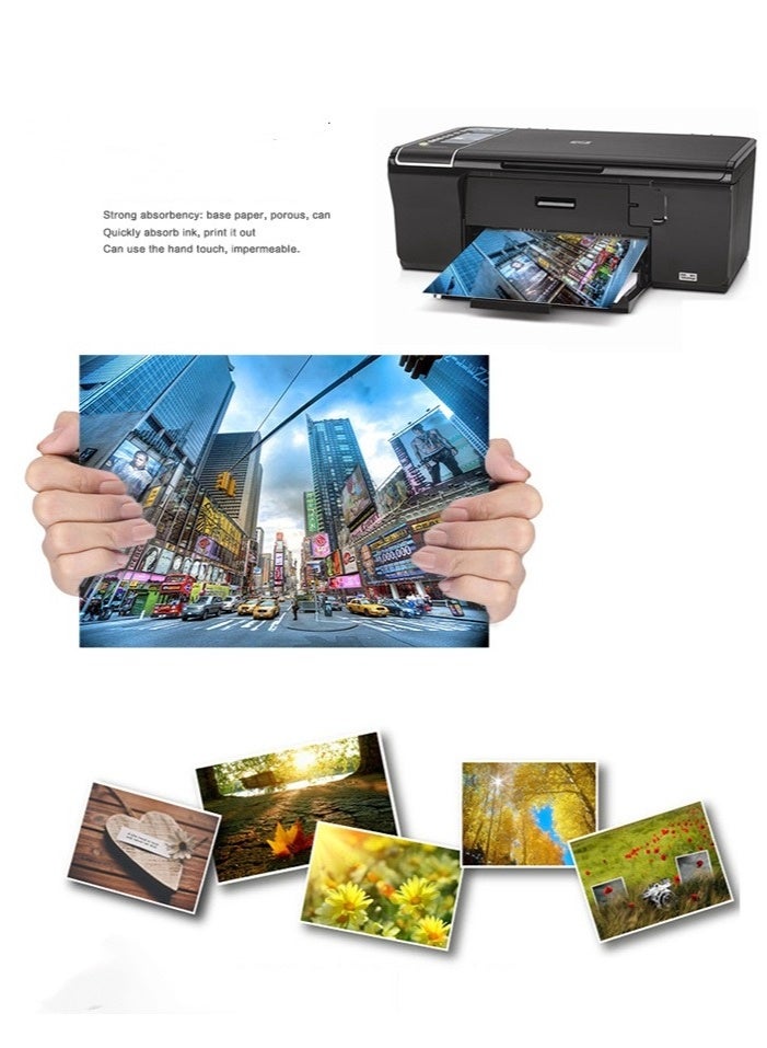 PINKSAMA 100 Sheets 4"x 6" 4R High Glossy Photographic Paper Waterproof Professional High Glossy Photo Paper For Printer Works with All Inkjet Printers 230g - Image 2