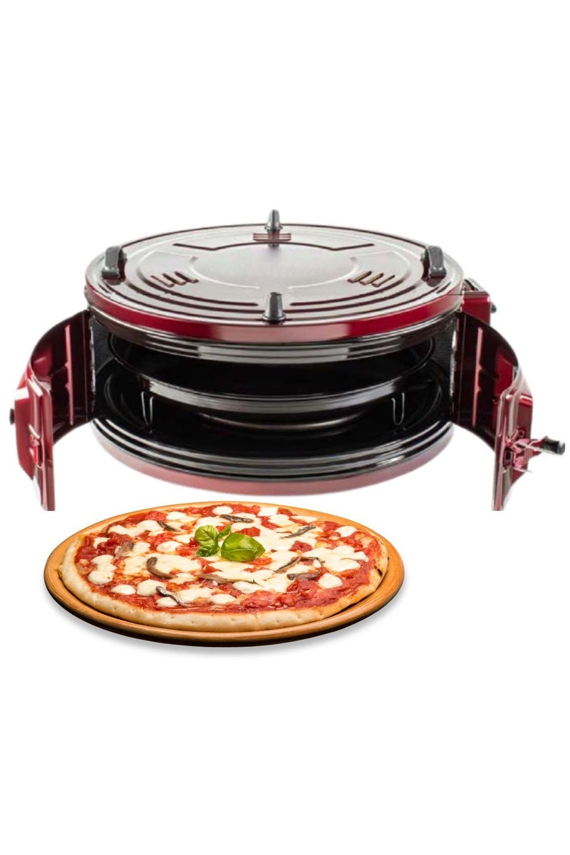 ARTC ARTC 32L Electric Turkish Round Oven – 1050W Roaster & Toaster with Thermostat & Timer | Insulated Aluminum Material Multi-Function Baking Oven & Cooker for Chicken, Bread, Pizza, Cakes, Frying, Roasting, Grilling, Broiling, Browning, Defrosting, Heating  – Red Portable Countertop Cooker with 3-Pin Plug - Image 5