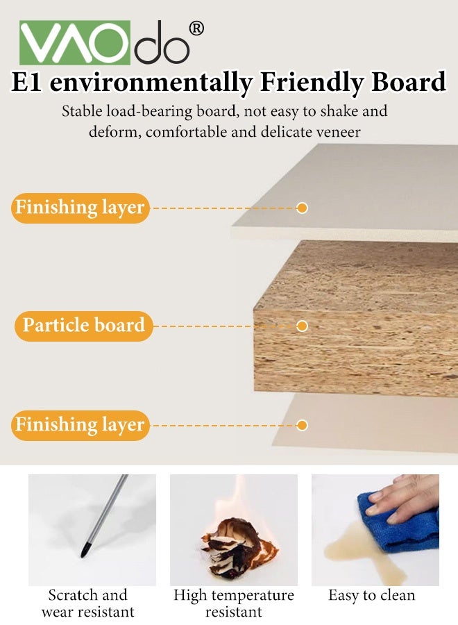 VAOdo Mobile Foldable Desk with Wheels and Storage Rack, Foldable Computer Desk, for Small Spaces Office Bedroom Living Room-Rustic 120*58CM - Image 5