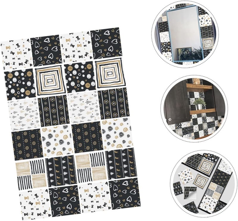 klarako 120 pcs Decorations Oil-Proof Kitchen Vintage Floor Stick Stickers and Tiles Sticker Home Decals Easy for Bathroom Peel to Backsplash Wall Style Tile Decorative - Image 5