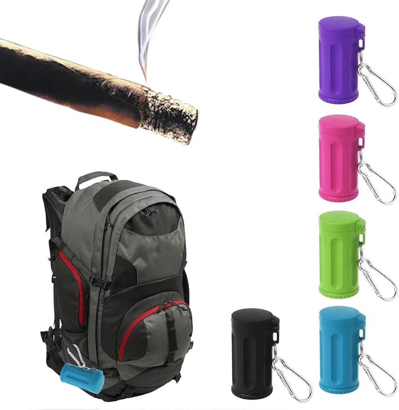 Rose Red Portable Windproof Pocket Ashtray Keychain Outdoor Accessories - Image 5