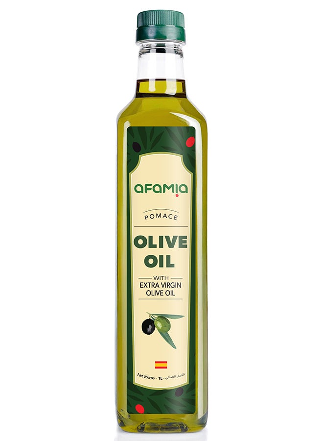 Afamia Spanish Pomace Olive Oil 1L PET | Refined Olive Pomace Oil | High Smoke Point | Perfect for Everyday Cooking - Image 1
