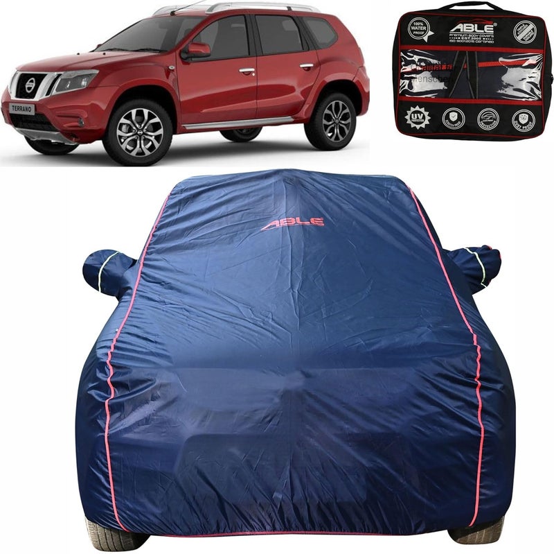 Able Parashuit Blue WR Series Car Body Cover with Mirror Pockets and Driver Door Zipper Compatible for Nissan TERRANO (2013 to Till Now Model) - Image 1