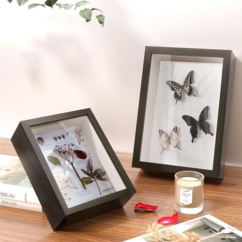WINBOB Shadow Box Display Case Frame, 4 x 6 inches, Memory Case for Photos, Medals, Crafts, Black (Black, 4x6) - Image 2