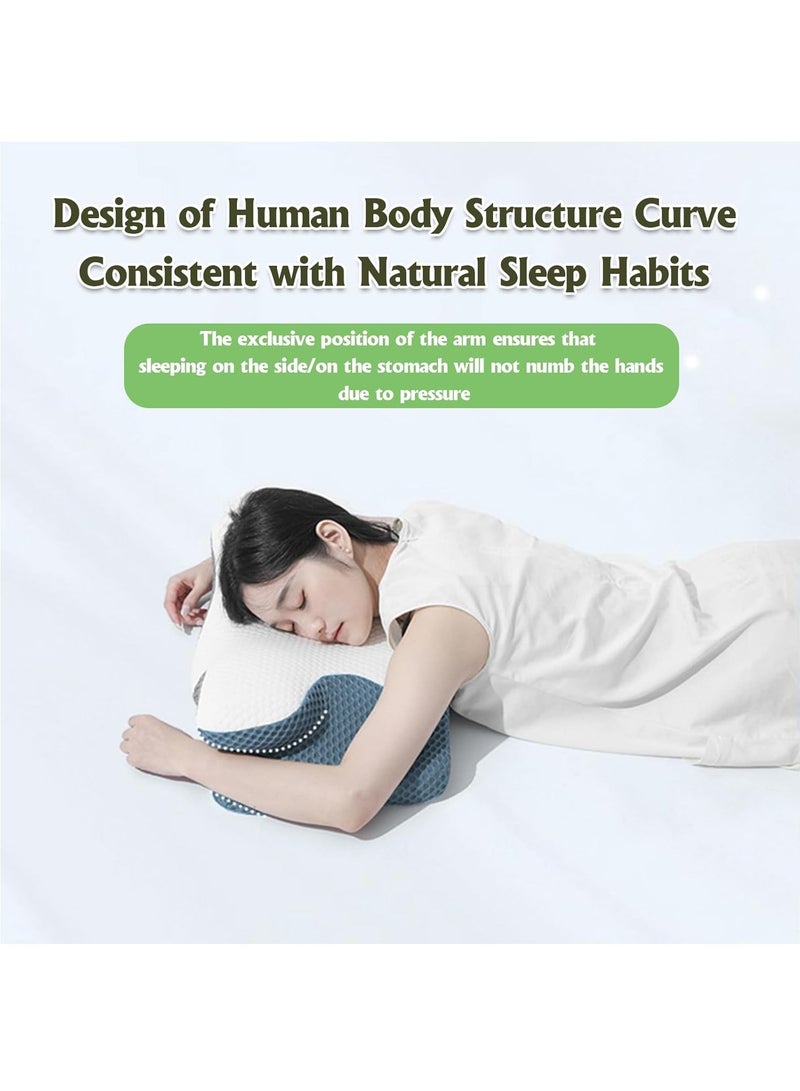 Cervical Memory Foam Pillow, Sleeping Pillow Neck Pillow, Ergonomic Orthopedic Neck Support Cervical Pillow, Suitable For Relieving Shoulder And Neck Pain 60*34*13  - Image 4