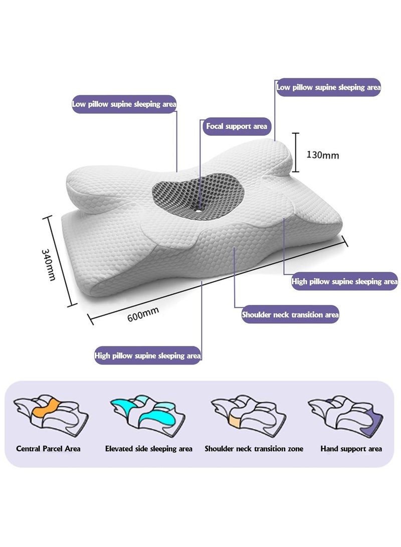 Cervical Memory Foam Pillow, Sleeping Pillow Neck Pillow, Ergonomic Orthopedic Neck Support Cervical Pillow, Suitable For Relieving Shoulder And Neck Pain 60*34*13  - Image 5