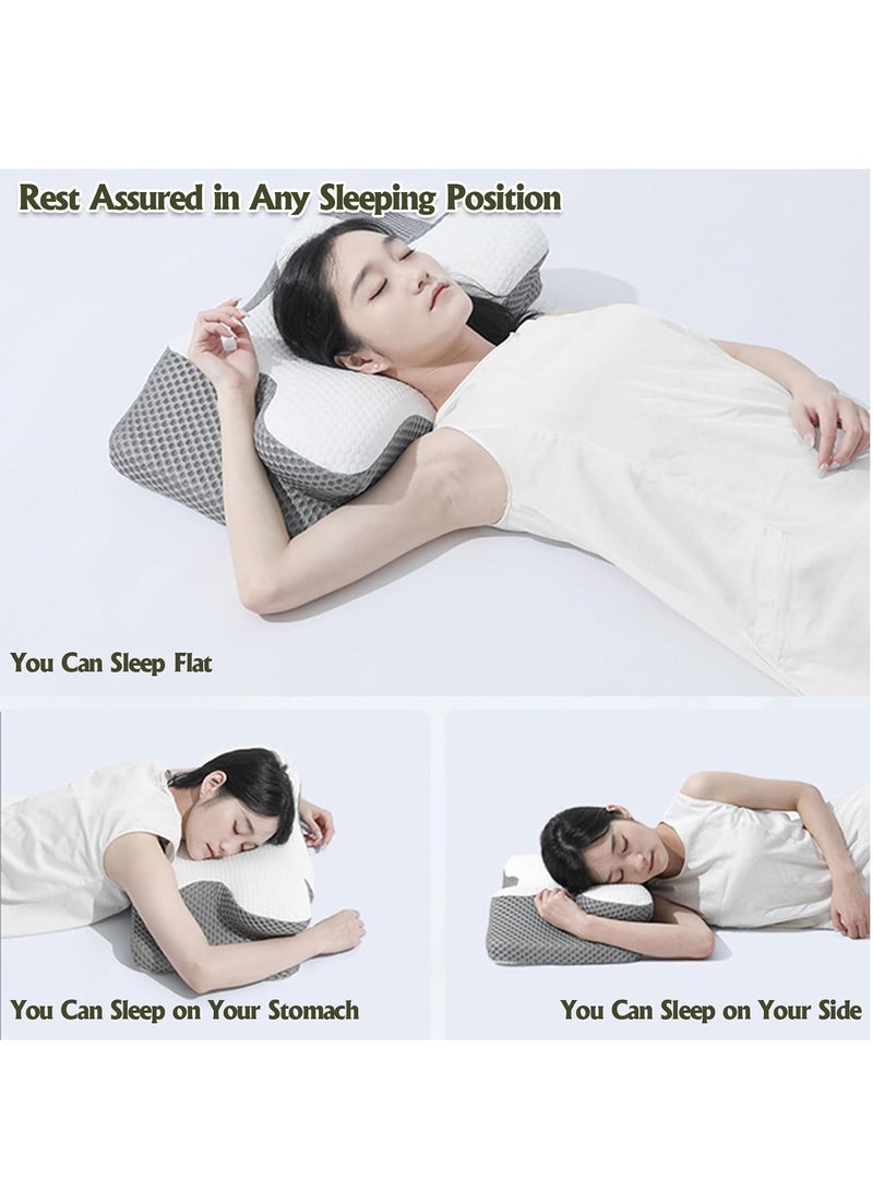 Cervical Memory Foam Pillow, Sleeping Pillow Neck Pillow, Ergonomic Orthopedic Neck Support Cervical Pillow, Suitable For Relieving Shoulder And Neck Pain 60*34*13  - Image 3