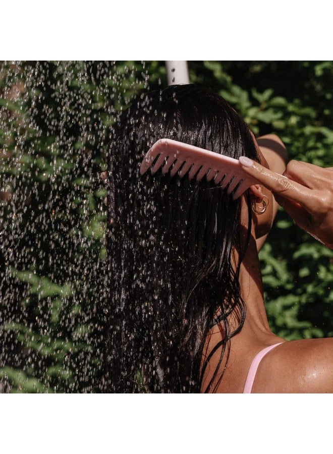 غيمي مشط استحمام لفك تشابك الشعر من بيوتي بينك مع مقبض ومشط ذو أسنان واسعة رائع للتمشيط الرطب وفك تشابك الشعر، مشط كبير يوزع بسهولة منتجات العناية بالشعر للشعر الجاف والرطب (عدد واحد) - Image 4