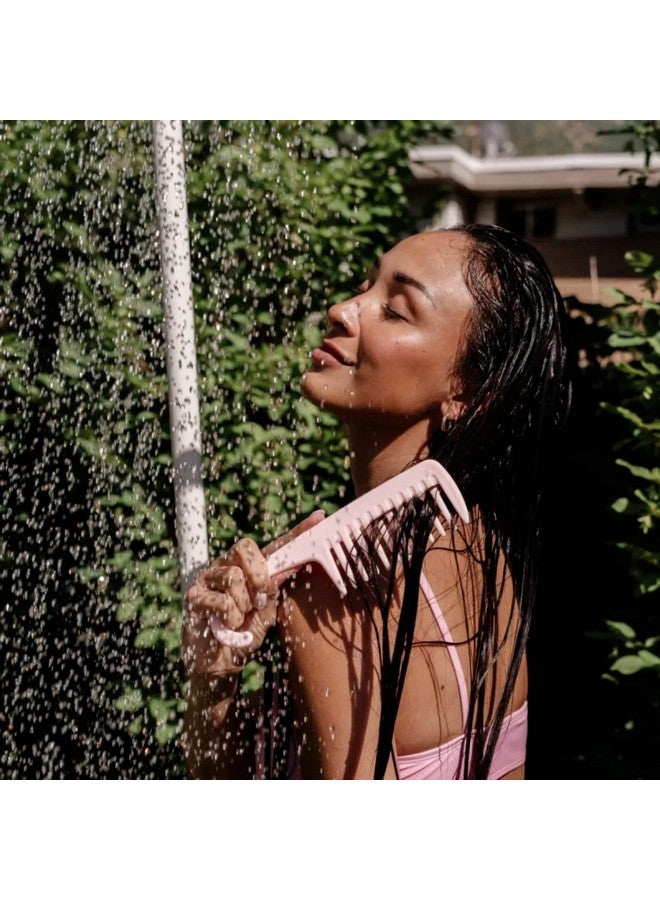 غيمي مشط استحمام لفك تشابك الشعر من بيوتي بينك مع مقبض ومشط ذو أسنان واسعة رائع للتمشيط الرطب وفك تشابك الشعر، مشط كبير يوزع بسهولة منتجات العناية بالشعر للشعر الجاف والرطب (عدد واحد) - Image 3