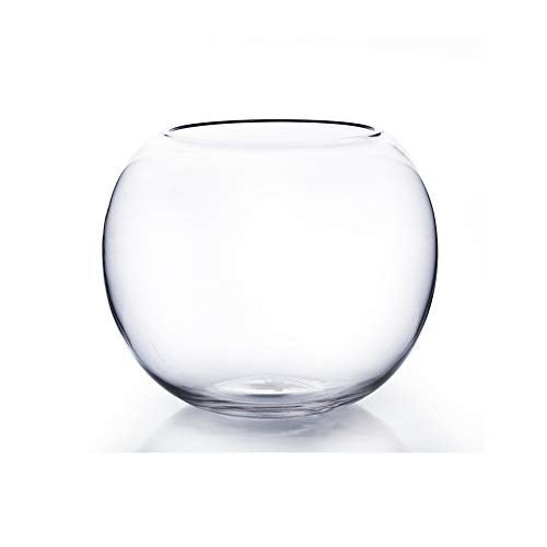 WGVI WGV Bowl Glass Vase, Diameter 10", Height 8", Open Width 6", (Multiple Sizes Choices) Clear Bubble Planter Terrarium Fish Bowl for Wedding Event Home Decor, 1 Piece (VBW0010) - Image 1