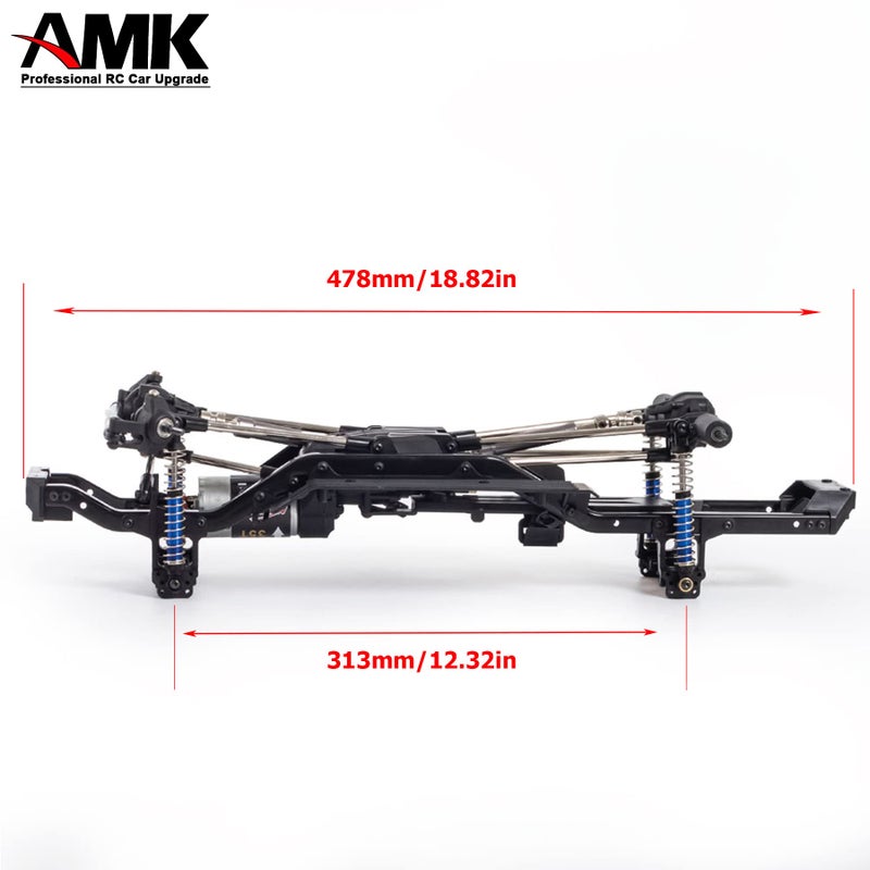 AMK 313mm Wheelbase Nylon Chassis Frame Car Body with 2-Speed Transmission 35T 550 Motor for 1/10 RC Crawler Axial SCX10 TRX4 D90 (DIY+Axles) - Image 4