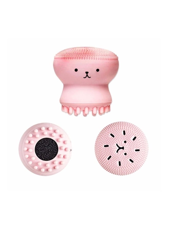 Silicone Facial Cleaning Brush Pink - Image 2