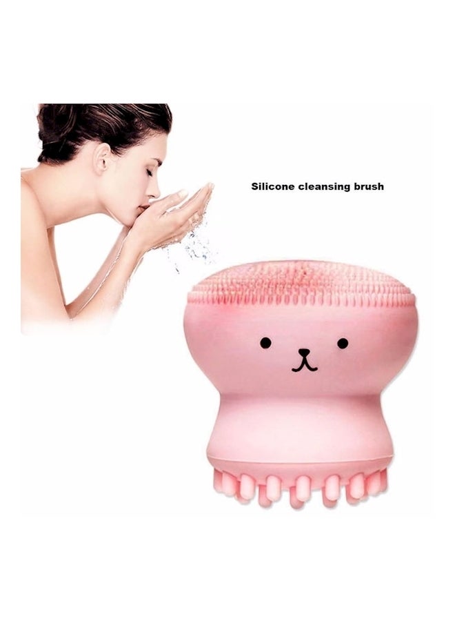Silicone Facial Cleaning Brush Pink - Image 4