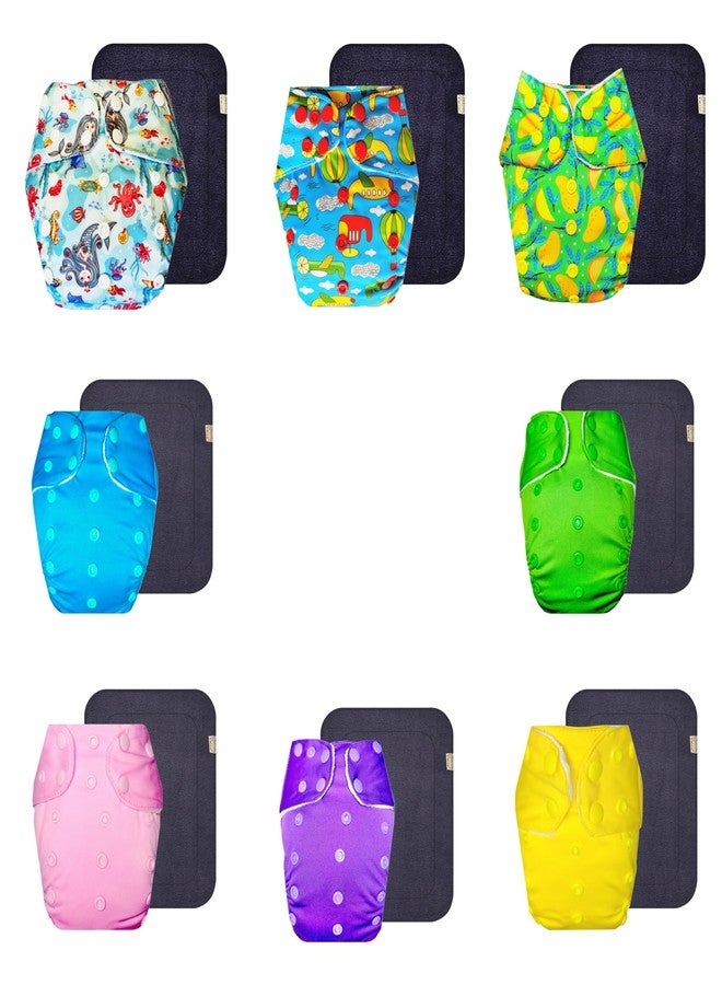 حفاضات قماشية فاخرة من دمبلدو مع حشوة رمادية (عبوة من 8 قطع) | ناعمة ولطيفة | تسمح بمرور الهواء | مناسبة للسفر | تغيير حفاضات بدون قلق | من 3 أشهر إلى 3 سنوات | للجنسين - Image 1