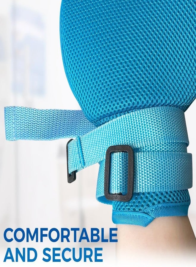 Comfecto Dementia Gloves for Elderly 2 pcs, Hand Control Mitts, Medical Restraint Mitts for Patients, Safety Finger Control Mittens to Prevent Scratching Self Injury, Soft Breathable Padded - Image 5