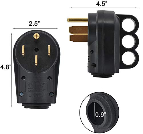 Wadoy 50 Amp RV Male and Female Plug Kit with 14-50P and 14-50R Universal Plug and Receptacle, 125V/250V Heavy-Duty Electrical Plug for Campers, ETL Listed for RVs, Caravans, Motorhomes and Trailers - Image 3