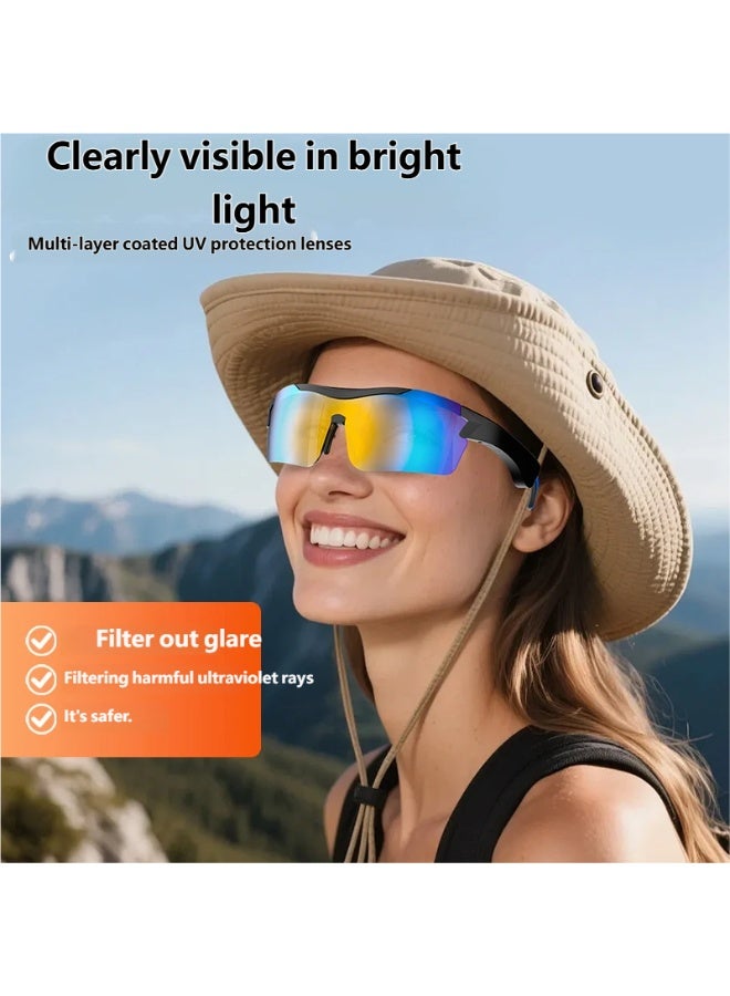 GALUIN New outdoor cycling smart glasses with multi-functional Bluetooth calling, music playback, translation and colorful sunglasses - Image 5
