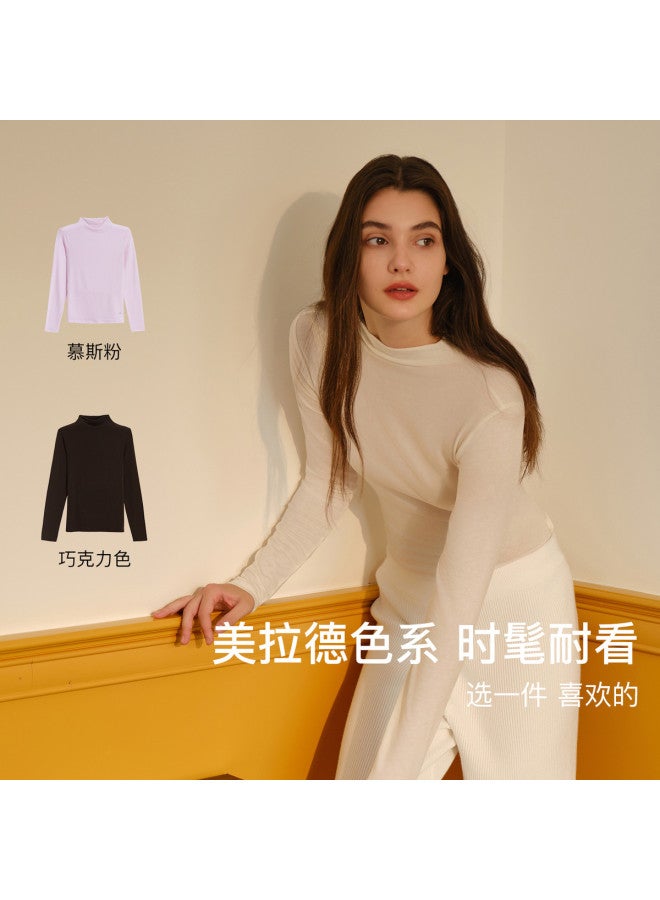 ubras Women'S Wool Base Layer Top High Neck Slim Fit Undershirt For Summer - Image 5