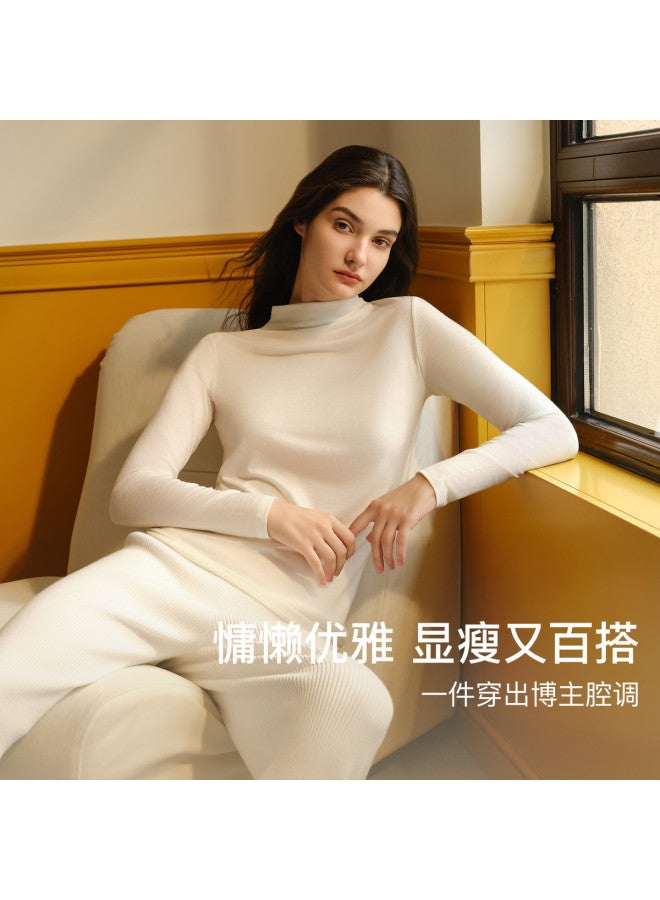 ubras Women'S Wool Base Layer Top High Neck Slim Fit Undershirt For Summer - Image 2