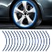 LHDOS 16PCS 1719 Reflective Wheel Rim Stripe Decal Sticker Universal Night Safety Tape Reflective Stickers Waterproof Tire Rim Decoration Stripe Decals for Motorcycle Car Bicycle Blue - Image 2