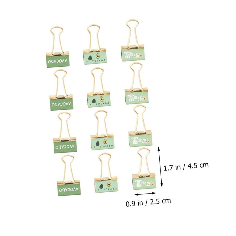 Avocado Green 25mm Metal Binder Clips 12 Pack For Office School File Organization - Image 3