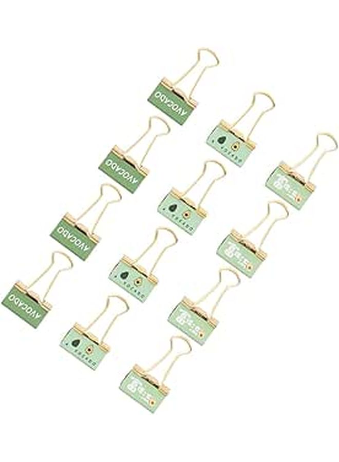 Avocado Green 25mm Metal Binder Clips 12 Pack For Office School File Organization - Image 1
