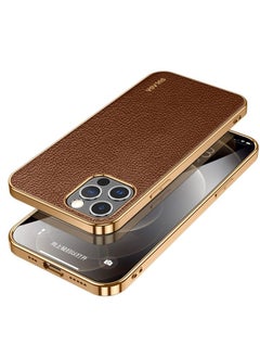 Case for Apple iPhone 14 Pro Max 6.7 inch Slim Luxury Business Style Retro Classic PU Electroplate Shiny Gold Frame Soft Hybrid Bumper Shockproof Cover Protective Cover Brown - pzsku/Z30D5DC499A105B966C79Z/45/_/1720068167/99c2f0c0-1ea4-4850-8af1-f10d51aad8ed