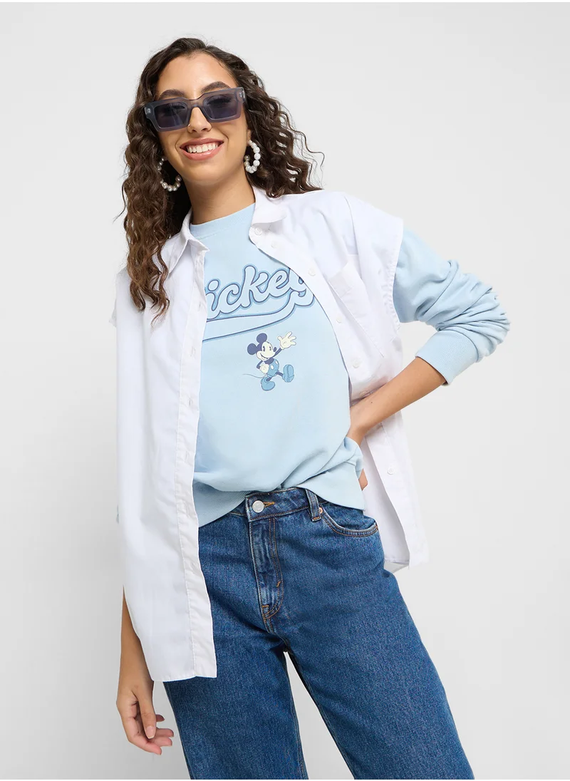 ديزني Mickey Garment Dye Oversize Sweatshirt