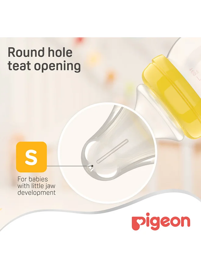 pigeon 2 Pieces Soft Touch Peristaltic Plus Silicone Nipple (S) Card Wide Neck Nipple