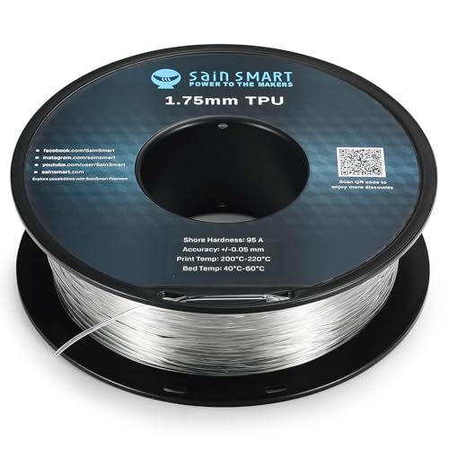 SainSmart - 101-90-165 Clear Flexible TPU 3D Printing Filament, 1.75 mm, 0.8 kg, Dimensional Accuracy +/- 0.05 mm - Image 4