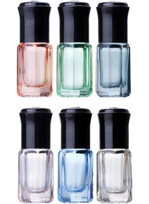 Elandy 6Pcs 3ml Empty Refillable Clear Glass Roller Bottles with Black Cap Multi-Color Mini Essential Oil Roll-on Bottle Vials Travel Perfume Rollerball Bottles Container with Steel Ball (Random Color) 