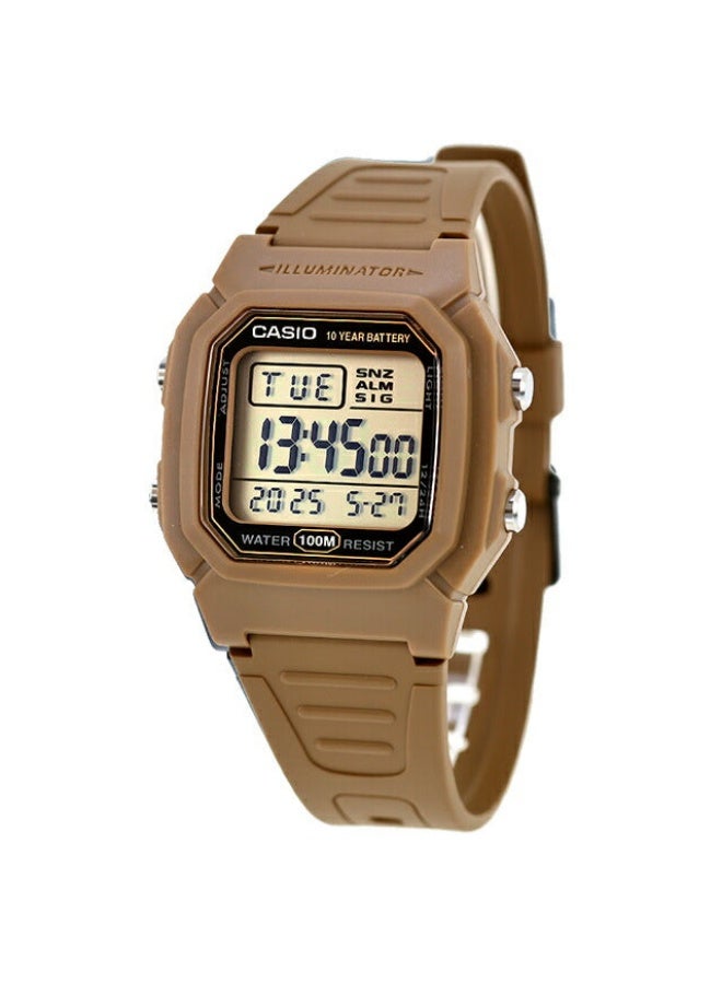 كاسيو ساعة كاسيو W-800H-5AVDF الرياضية الرقمية للرجال - سوار من الراتنج البني - Image 2