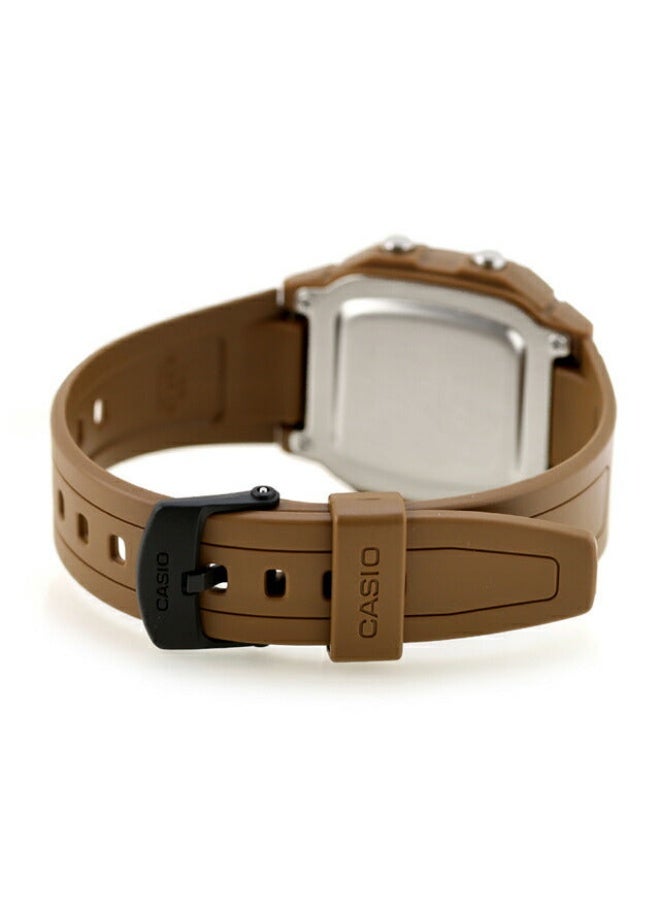 كاسيو ساعة كاسيو W-800H-5AVDF الرياضية الرقمية للرجال - سوار من الراتنج البني - Image 5