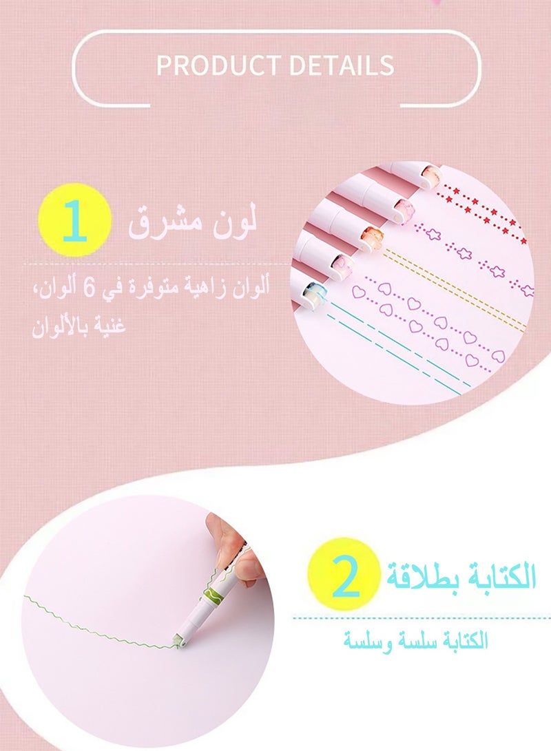 Generic Pen 6 different designs of pens cute colorful notebook pen set  - Image 3