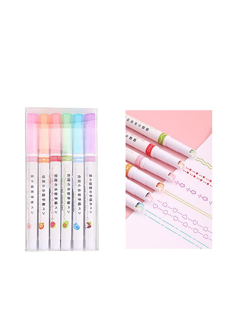 Generic Pen 6 different designs of pens cute colorful notebook pen set  - Image 1