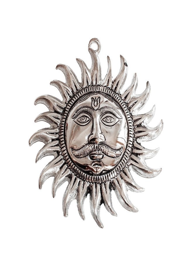 Swaha Sun Wall Hanging | Silver Color Surya Dev Face For Home Decorations | God Face For Positive Energy - Image 1