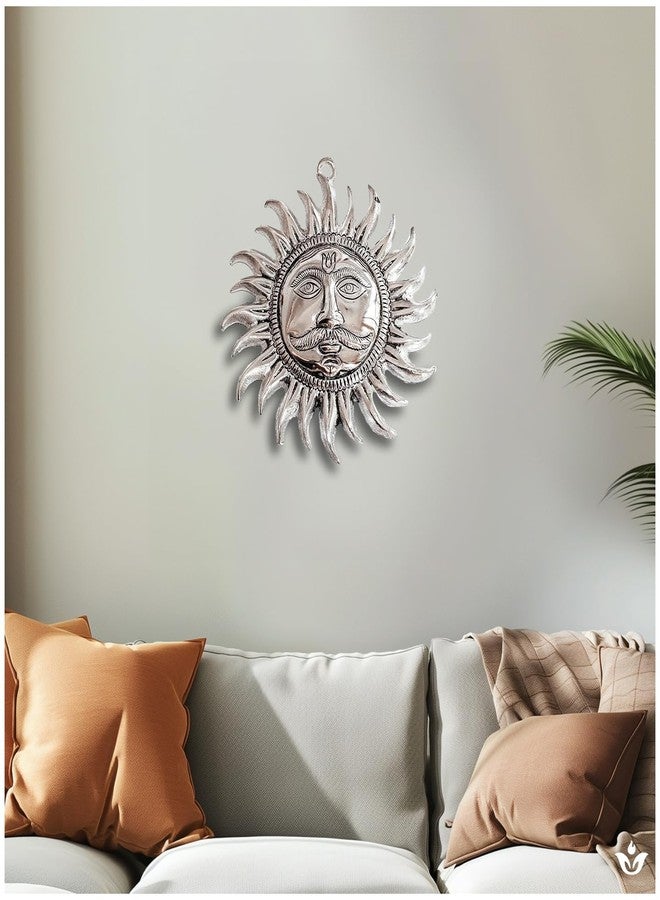 Swaha Sun Wall Hanging | Silver Color Surya Dev Face For Home Decorations | God Face For Positive Energy - Image 3