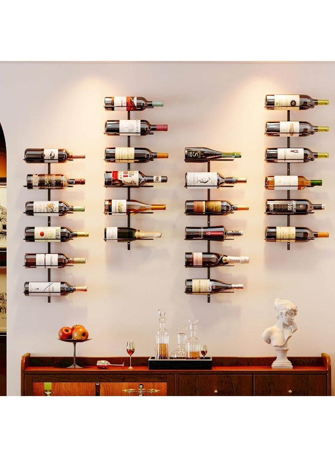 X-cosrack 12 Bottle Wall Mounted Wine Rack, Adjustable Tier Wall Hanging Wine Holder, Detachable Wine Storage Organizer Used As One Or Four, For Dining Room, Bar, Wine Cellar  - Image 3