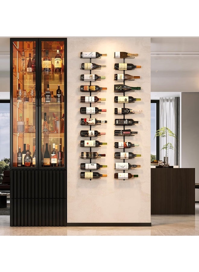 X-cosrack 12 Bottle Wall Mounted Wine Rack, Adjustable Tier Wall Hanging Wine Holder, Detachable Wine Storage Organizer Used As One Or Four, For Dining Room, Bar, Wine Cellar  - Image 5