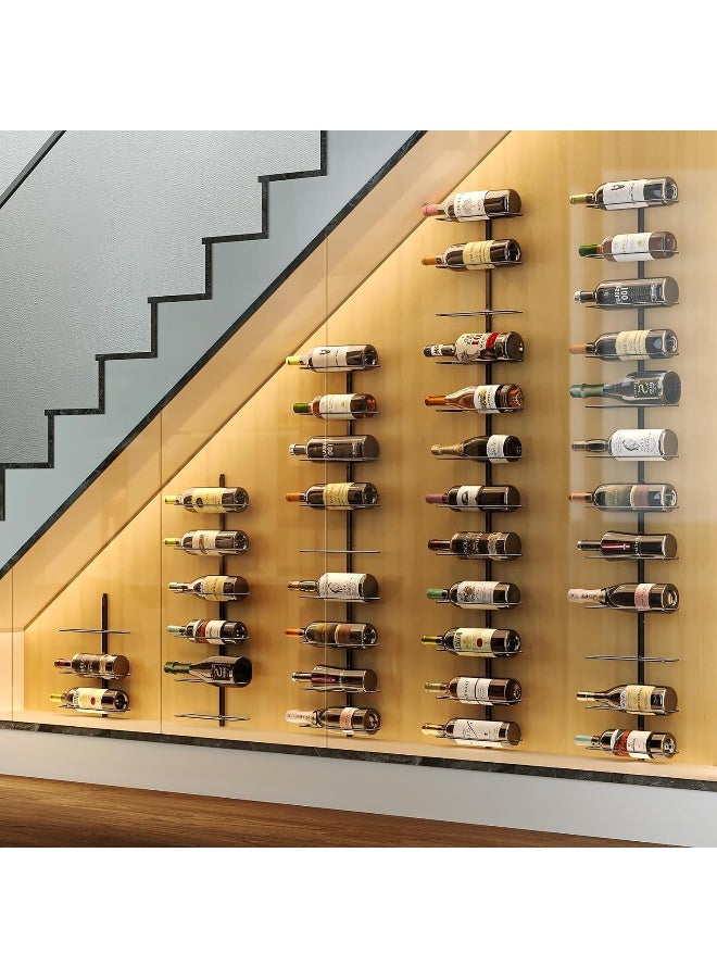 X-cosrack 12 Bottle Wall Mounted Wine Rack, Adjustable Tier Wall Hanging Wine Holder, Detachable Wine Storage Organizer Used As One Or Four, For Dining Room, Bar, Wine Cellar  - Image 4